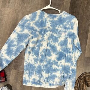 Blue Tie-Dye Long Sleeve Shirt